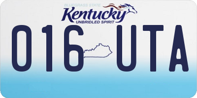 KY license plate 016UTA
