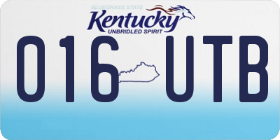 KY license plate 016UTB
