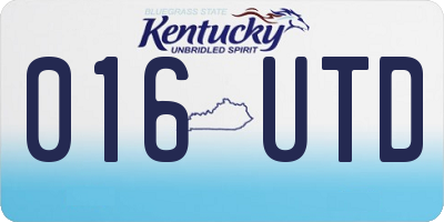 KY license plate 016UTD