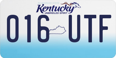 KY license plate 016UTF