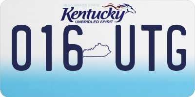 KY license plate 016UTG
