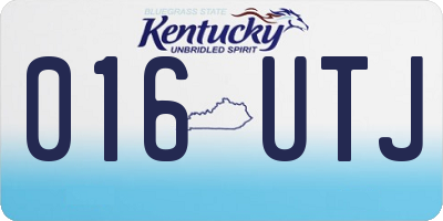 KY license plate 016UTJ