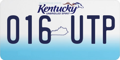 KY license plate 016UTP