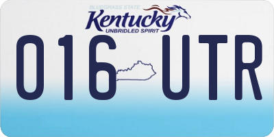 KY license plate 016UTR