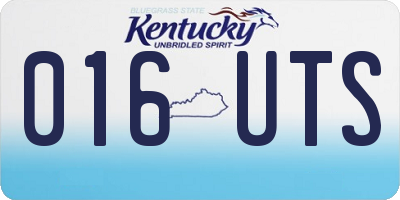 KY license plate 016UTS