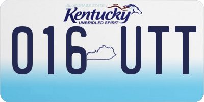 KY license plate 016UTT