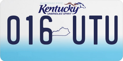KY license plate 016UTU