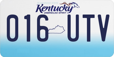 KY license plate 016UTV