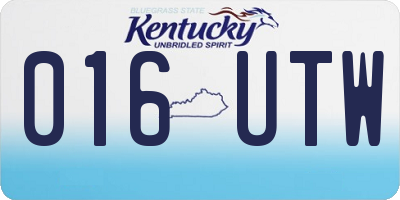 KY license plate 016UTW