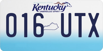 KY license plate 016UTX