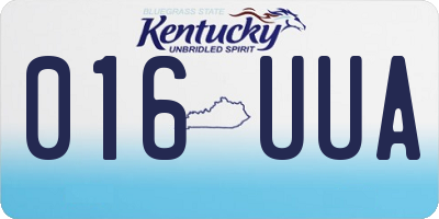 KY license plate 016UUA