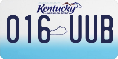 KY license plate 016UUB