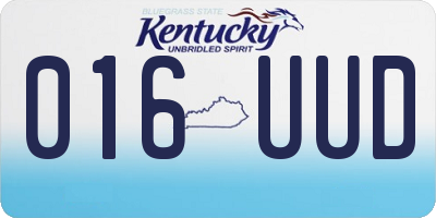 KY license plate 016UUD