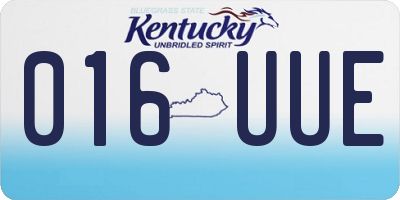 KY license plate 016UUE