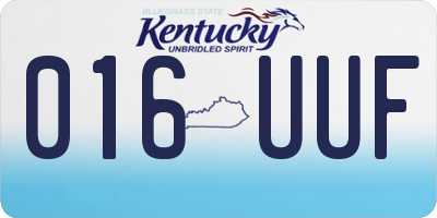 KY license plate 016UUF