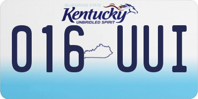 KY license plate 016UUI