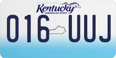 KY license plate 016UUJ