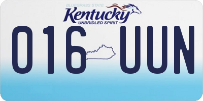 KY license plate 016UUN