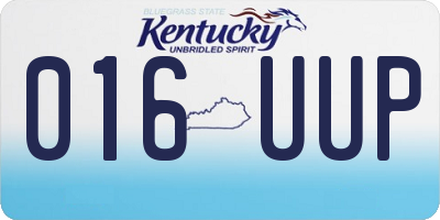 KY license plate 016UUP