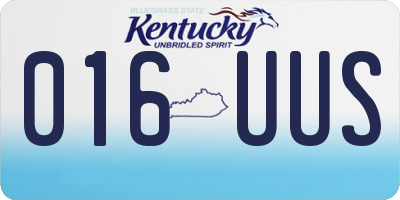 KY license plate 016UUS