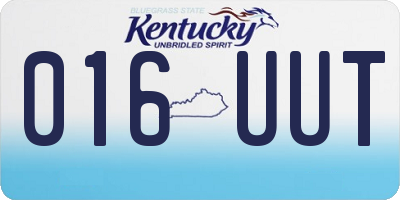 KY license plate 016UUT