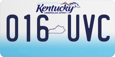 KY license plate 016UVC