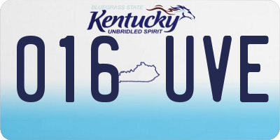 KY license plate 016UVE