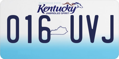 KY license plate 016UVJ