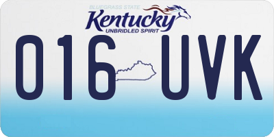 KY license plate 016UVK