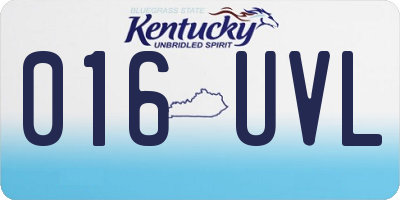 KY license plate 016UVL