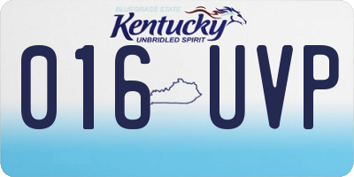 KY license plate 016UVP