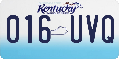 KY license plate 016UVQ