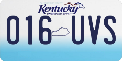KY license plate 016UVS