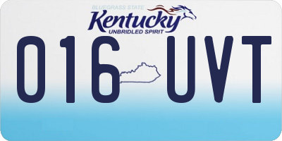 KY license plate 016UVT