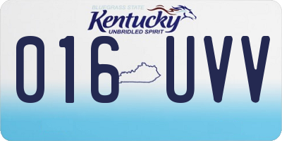 KY license plate 016UVV