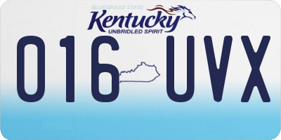 KY license plate 016UVX