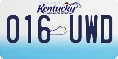 KY license plate 016UWD