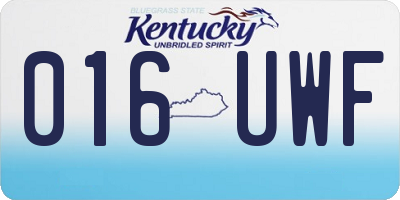 KY license plate 016UWF