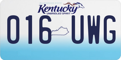KY license plate 016UWG