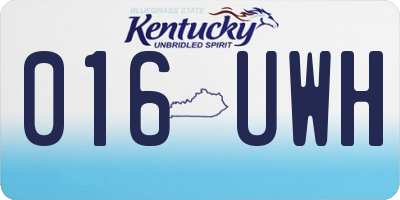 KY license plate 016UWH