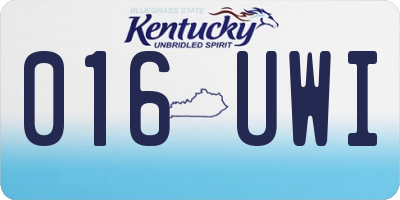 KY license plate 016UWI