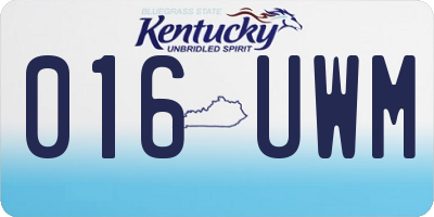 KY license plate 016UWM