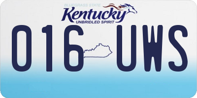 KY license plate 016UWS