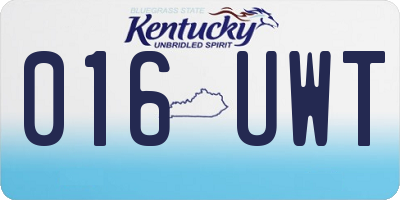 KY license plate 016UWT