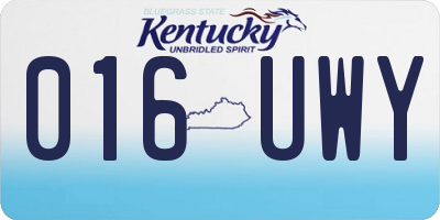 KY license plate 016UWY