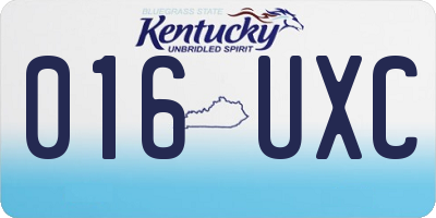 KY license plate 016UXC