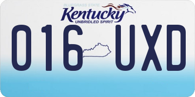 KY license plate 016UXD
