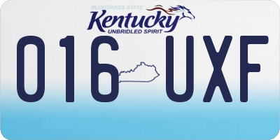 KY license plate 016UXF
