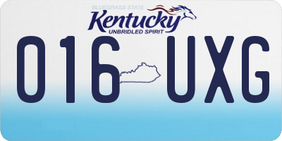 KY license plate 016UXG