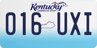 KY license plate 016UXI